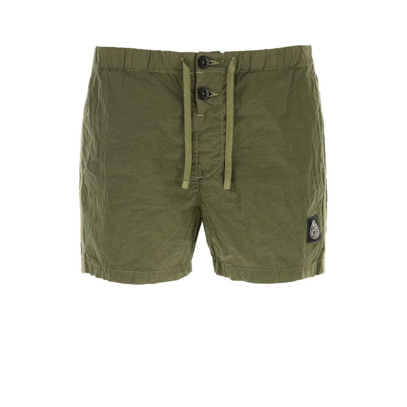 Stone Island Men Army Green Nylon Swimming Shorts